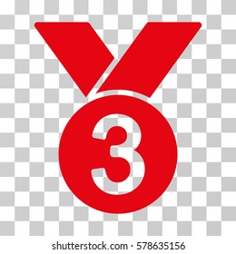 Bronze Medal icon. Vector illustration style is flat iconic symbol, red color, transparent background. Designed for web and software interfaces.