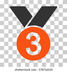 Bronze Medal icon. Vector illustration style is flat iconic bicolor symbol, orange and gray colors, transparent background. Designed for web and software interfaces.