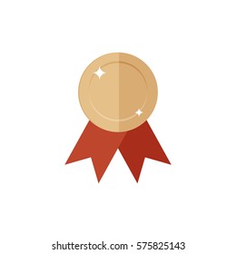 Bronze medal icon.Single high quality sign of bronze prize for webdesign or mobile app. Bronze award vector illustration. Color symbol on white background