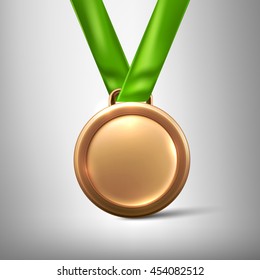 Bronze medal isolated on a grey background.Vector illustration eps 10