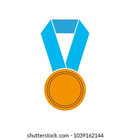 Bronze medal isolated on white background. Vector icon