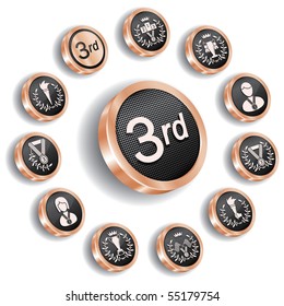 bronze medal set (vector, CMYK)
