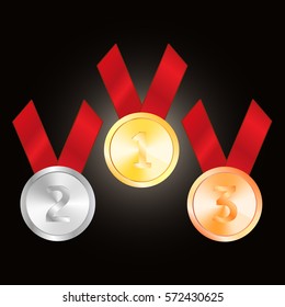 Bronze medal  silver medal  and golden medal vector 