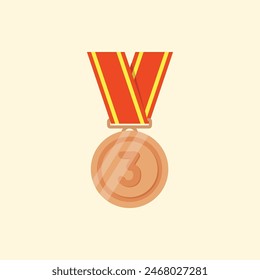 Bronze Medal Simple Vector Illustration