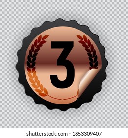 Bronze medal, third place icon. Vector Illustration EPS10