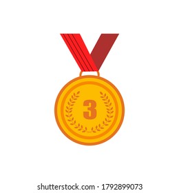 Medalla de bronce. gráfico vectorial en fondo blanco.