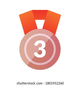 Bronze Medal Vector icon. Achieve vector icon illustration sign. Champion Award vector icon. Ready to use for website, mobile app, presentation and any other projects1. EPS10