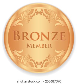 Bronze member badge with vintage pattern