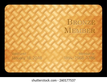 Bronze member card with diagonal crossing bar template