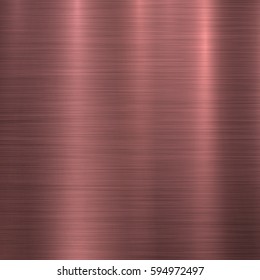 Bronze metal abstract technology background with polished, brushed texture. Vector illustration.