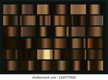 Bronze metal, brown gradients set. big collection of simple background. luxury, rich cover.