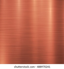 Bronze metal technology background with polished, brushed metal texture, chrome, silver, steel, aluminum, copper for design concepts, web, prints, posters, wallpapers, interfaces. Vector illustration.