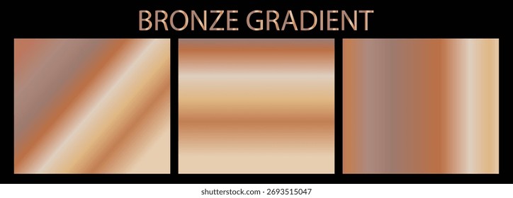 Gradiente metálico de bronze com arranhões. Efeito de textura de superfície de folha de bronze. Modelo de gradiente metálico de brilho dourado do vetor. borda, quadro, design da fita. Ilustração vetorial.