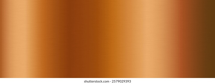 Bronze metallic gradient texture. Brass metal foil background. Horizontal shiny brown sheet for label, plate, plaque, sign, tag, print. Copper textured material surface. Vector backdrop