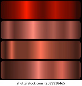 Bronze Metallic Gradient Vector Illustration Collection.