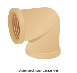 Bronze pipe brass. vector illustration