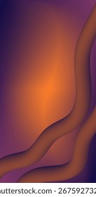 Bronze Purple Gradient Fundo abstrato com linhas onduladas fluidas Projeto de espaço de cópia