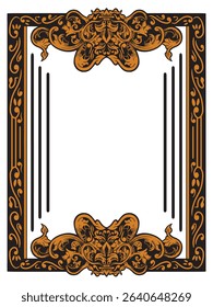 Bronze Radiance Petal Refined Ornamental Border Decorative Vector
