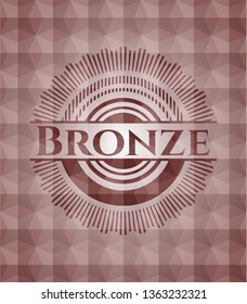 Bronze red emblem with geometric background. Seamless.