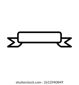 Bronze Ribbon Vector Line Icon Design
