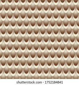 Bronze scales seamless pattern for print, fabric or textile. Fish gold scales background. Vector illustration