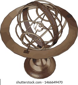 Bronze sculpture, illustration, vector on white background.