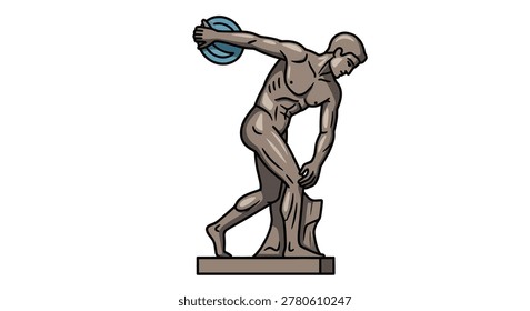 Bronze sculpture of man in motion