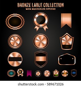Conjunto de coleta de escudo de bronze ou emblemas.