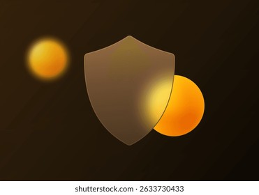 Bronzeschild mit goldenem Glanz für Cybersicherheit