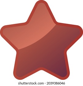 Bronze Shiny Star - Beeindruckende Vektorsymbol eines gerundeten Bronzestars, der für Spiel, Animation, Apps, Ikone, Zeichen, Aufkleber, Kinderbuch, Dekoration und Illustration im Allgemeinen geeignet ist - Vektorsymbol