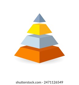 Bronze Silber Gold Platin 3D Pyramidendiagramm. Clipart Bild