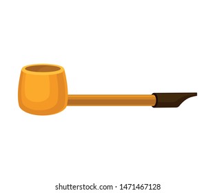 Bronze smoking pipe. Vector illustration on white background.