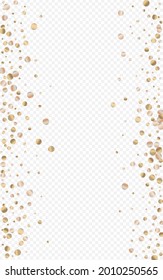 Bronze Sparkle Transparent Transparent Background. Bright Shine Card. Gold Dot Modern Texture. Rain Happy Design.