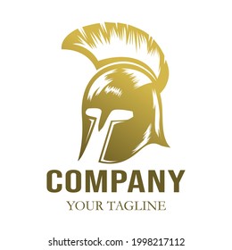 bronze spartan helmet logo in vector style