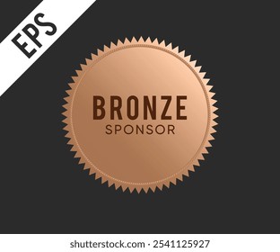 Signo de sello de patrocinador de bronce sobre fondo negro, Ilustración vectorial