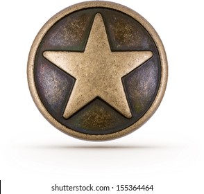 Bronze Star Symbol On Isolated Background