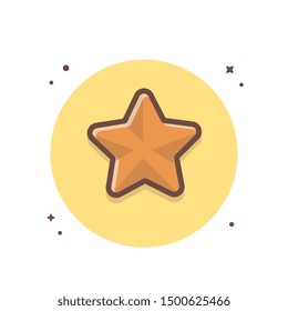 Bronze Star Vector Icon Illustration. Star Icon Concept White Isolated. Flat Cartoon Style Suitable for Web Landing Page, Banner, Sticker, Background