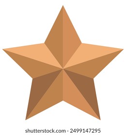 Bronzesternvektor. Bronzestern. Vektorgrafik