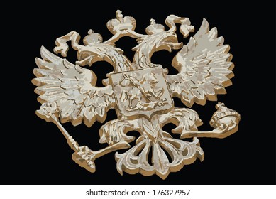 Bronze State Emblem Of Russia (vector), Russian double eagle.