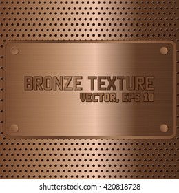 Bronze texture and background. Vector and illustration.