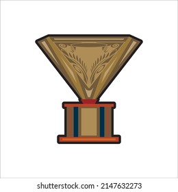 Bronze Trophy Achievement Award with Outlines