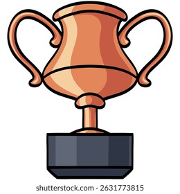 Copa de Trofeo de Bronce # 3 Premio Vector Dibujo Ilustración