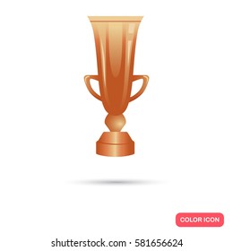 Bronze trophy cup icon for web and mobile design