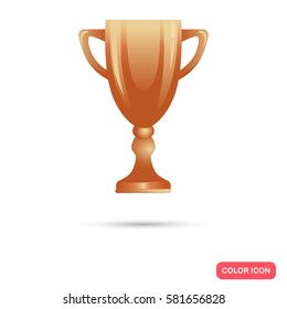 Bronze trophy cup icon for web and mobile design