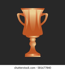 Bronze trophy cup icon for web and mobile design