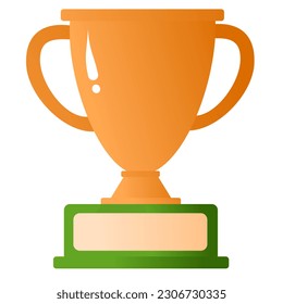 Bronze trophy isolated, illustration, vector