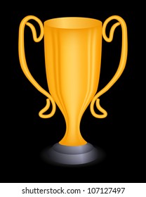 Bronze trophy on black, vector, 10eps.
