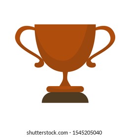 Bronze Trophy. vector Illustration. 3rd place victory symbol