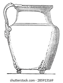 Bronze vase, vintage engraved illustration.
