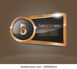 Bronze vector object, button, medal, stiker, icon for commercial using.